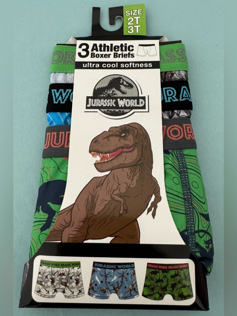 Boys' Jurassic World 3-Pack Athletic Boxer Briefs